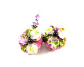 Pink Purple Flower Earrings, Lily Earrings, Floral Lampwork Earrings, Spring Beadwork Earrings, Dangle Earrings - Meadow Lilies