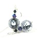 Ghost Earrings, Halloween Earrings, Purple Black Lampwork Earrings, Spooky Earrings, Beadwork Earrings, Scary Earrings - Boo