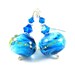 Bright Blue Beadwork Earrings, Blue Lampwork Glass Bead Earrings, Cobalt Turquoise Earrings, Summer Dangle Earrings - Blue Bayou
