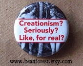 creationism is silly - pinback button badge
