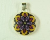 Small Autum Star Flower Millefiori Pendant