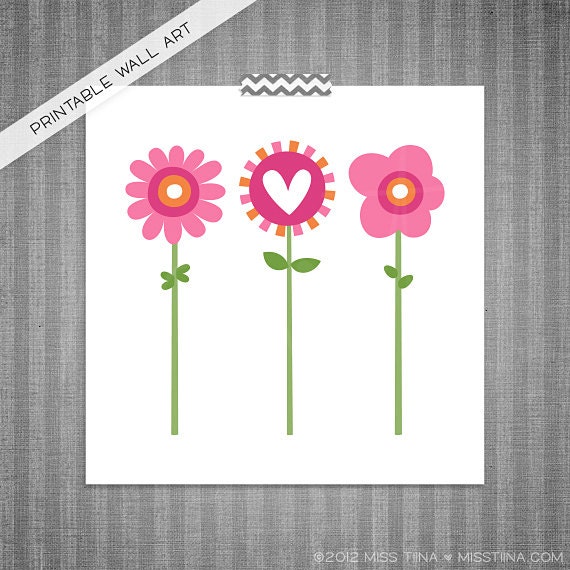Flowers DIY Printable Digital Wall Art 8x8