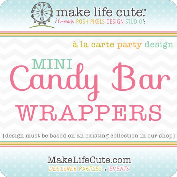 CANDY STICKERS - .80" Candy Stickers - Birthdays, Showers, Baptisms, Parties, Gifts, ect - À la Carte Design by Make Life Cute Il_570xn