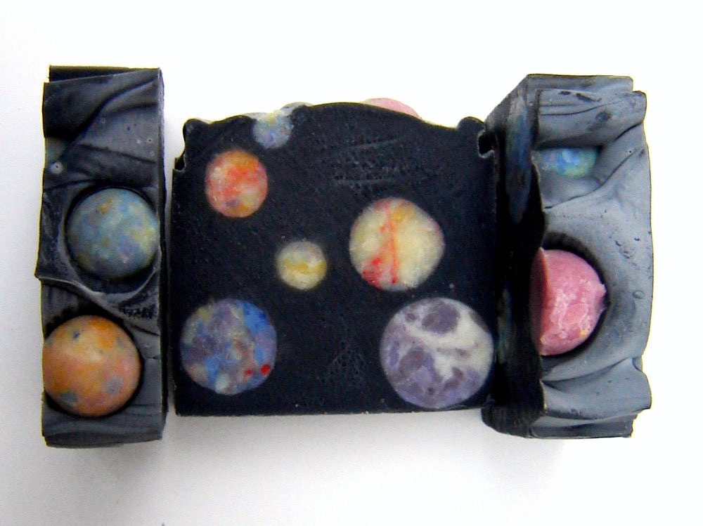 Outer Space Artisan Soap / Cold Process Soap / Mens Soap / Dragon's Blood Scented Soap / galaxy constellation