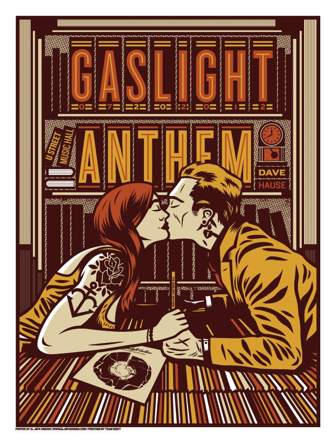 The Gaslight Anthem - Washington, DC - 2012 - Screen print gig poster