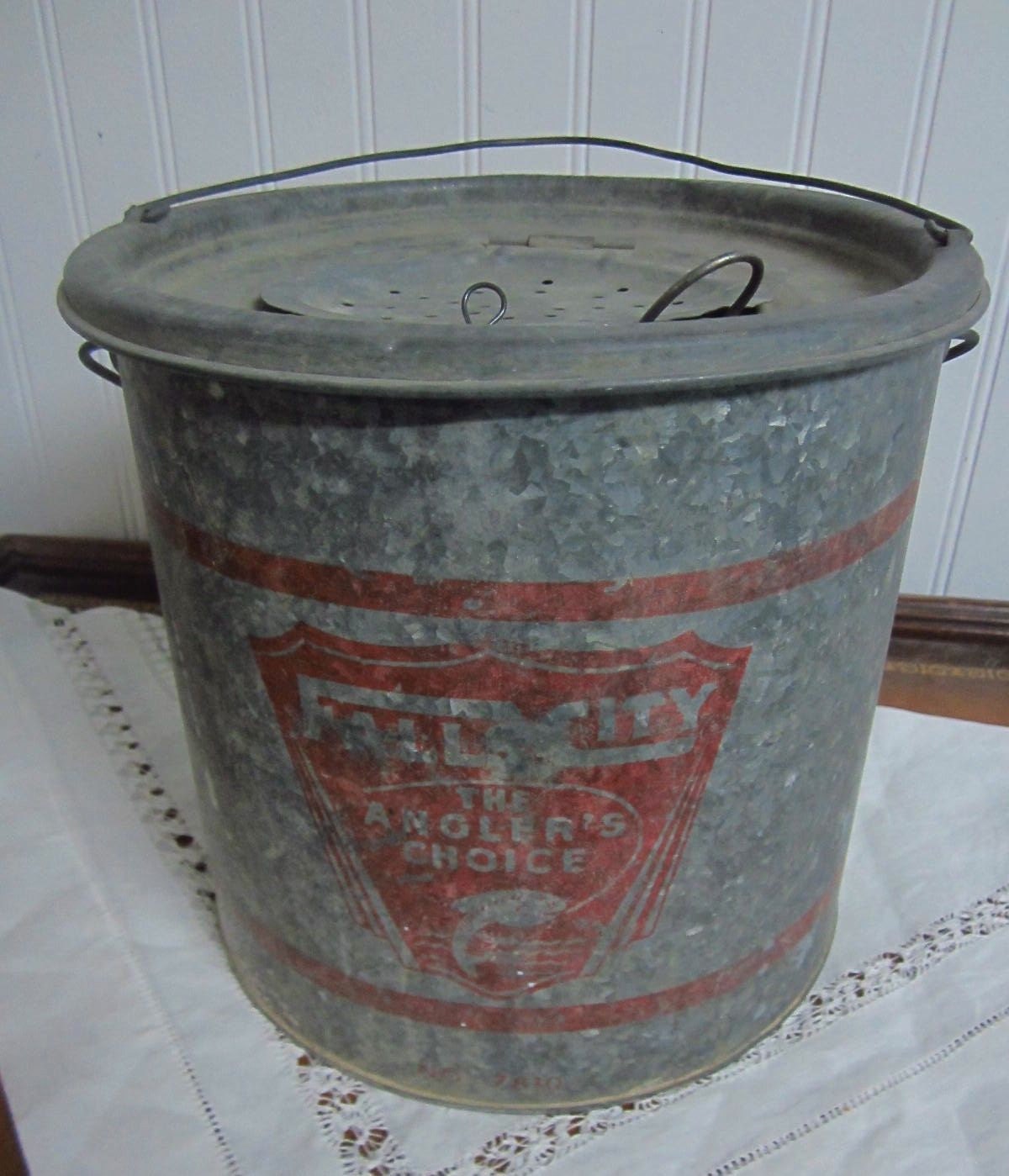 Vintage Metal Fall City Minnow Bucket Complete by redposie on Etsy