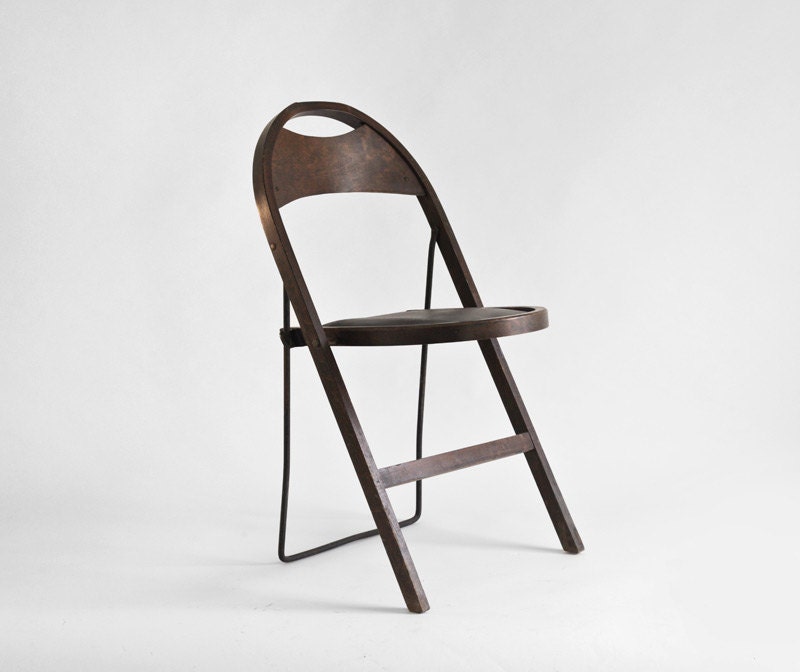 Vintage Wood Folding Chair - Antique, Mid Century, Rustic
