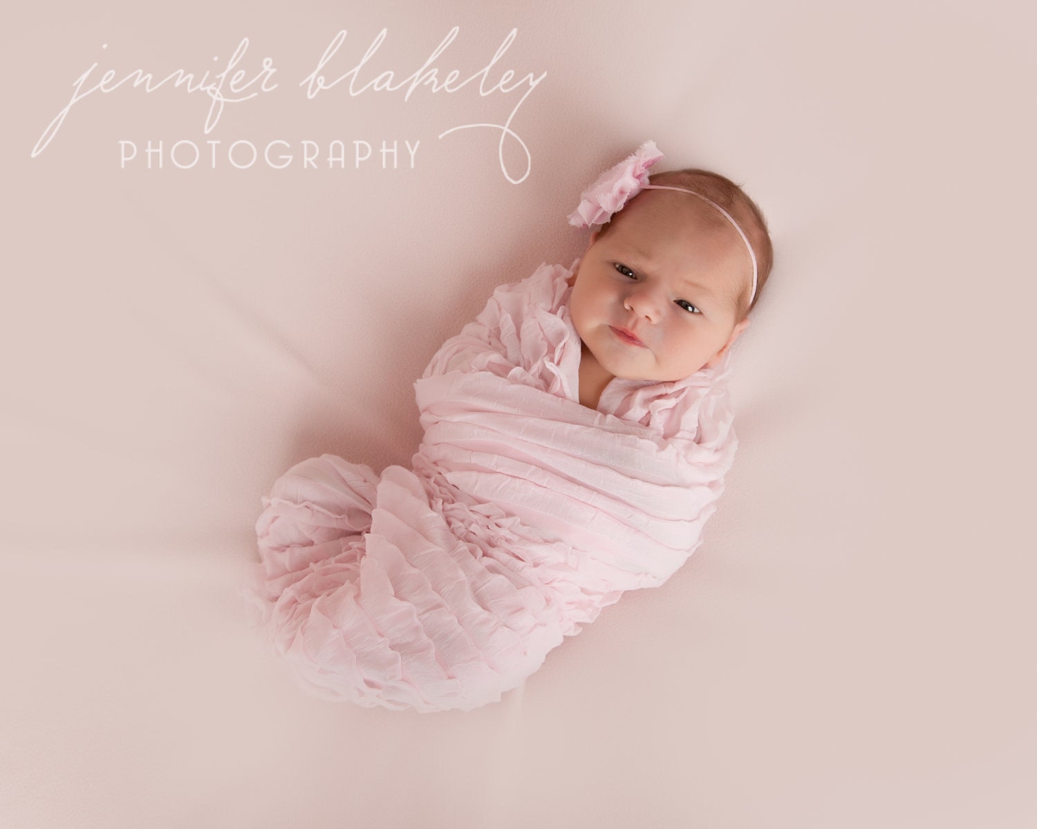 Ruffle Wrap Pink and Rosette Headband Newborn Photography Prop Shabby Chic