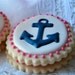 Navy & Pink Anchor Decorated Sugar Cookies (12)