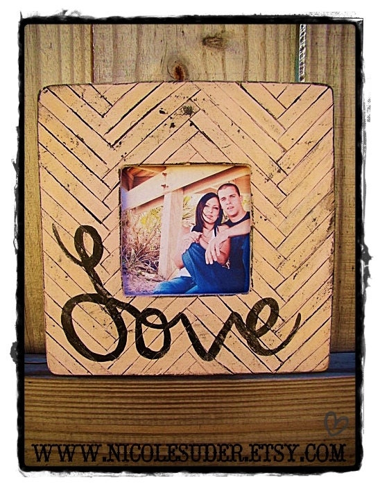 8 in Distressed Wooden Plank Picture Frame, Available in any color, or any stain. Can Be Made in Any Size.