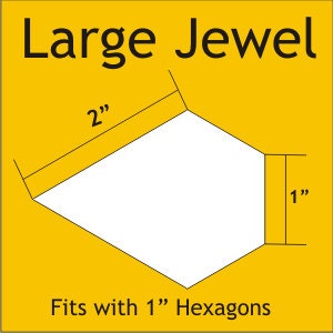 Large Jewel Shape, English Paper Piecing Pattern, 75 Pack