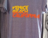 Venice Beach California Mens Athletic Blue American Apparel T-shirt  Tri-blend   XS   S     M   L   or   XL
