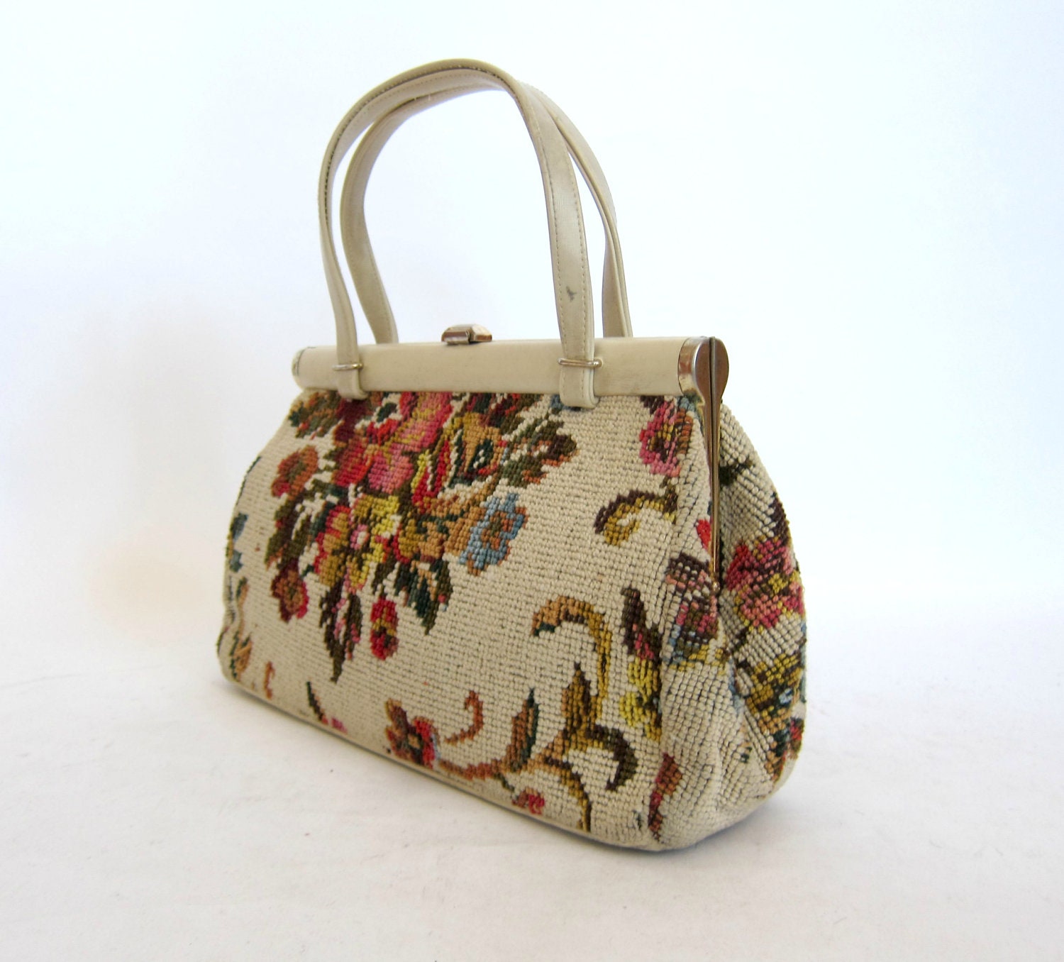 Vintage 60s Tapestry Carpet Handbag
