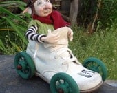 OOAK Art Doll, Soapbox racing Elf