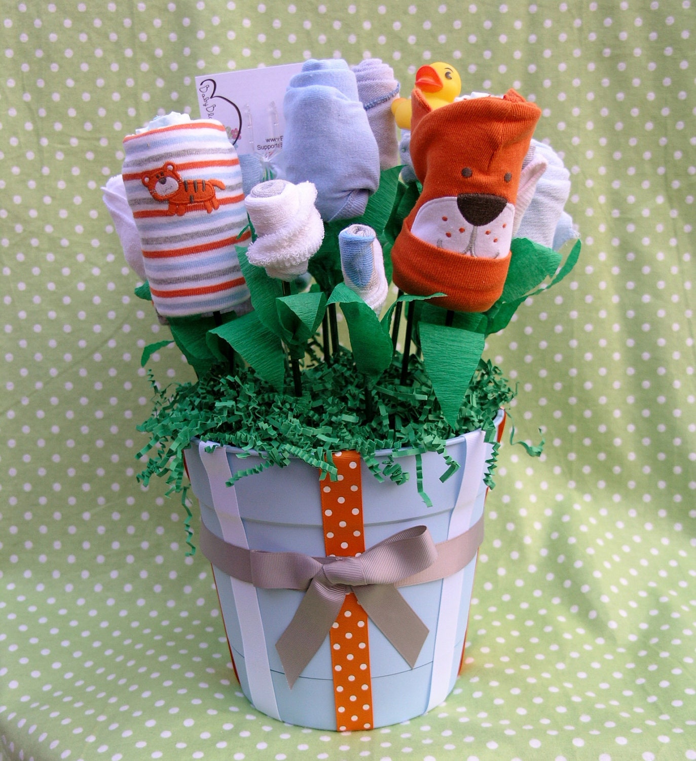 Little Tiger Baby Bouquet  Boy Layette Gift Set