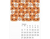 2013 wall Calendar DIY project A4 mid century modern autumn fall harvest prange pumpkin home office decor christmas wedding gift under 5