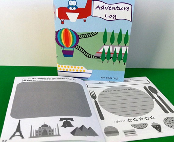 Adventure Log, Ages 3-6 and Ages 7-9, Travel Journal for Kids, Travel Game, Stocking Stuffer
