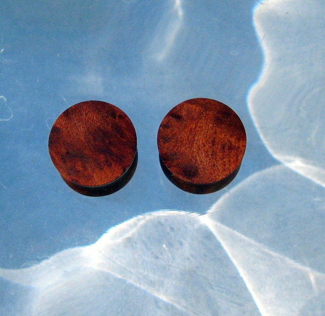 16mm Redwood Pin burl wood ear plugs, 5/8ths gauged, hand turned, organic one of a kind body adornment