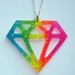 Neon glitter rainbow UV glow emo scene diamond necklace