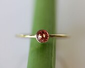 Orange Sapphire in 14K Yellow Gold Ring - Made To Order