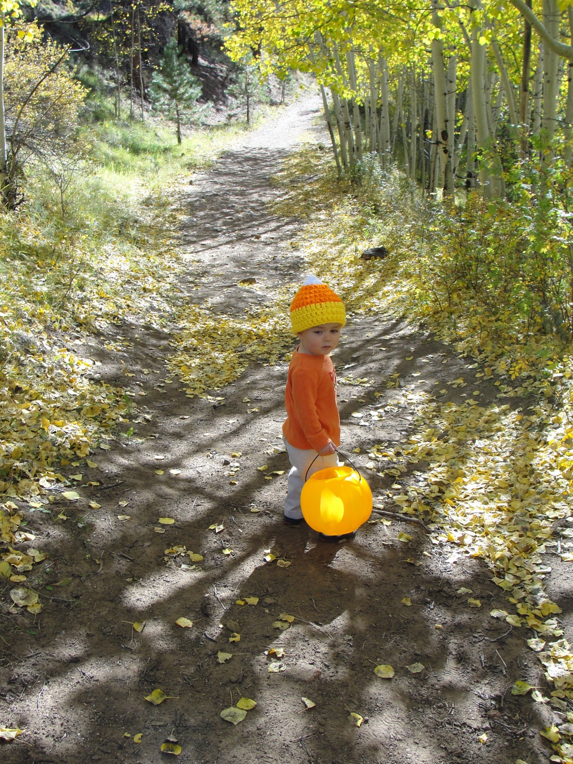 Candy Corn Beanie - Kids Crochet Halloween Hat