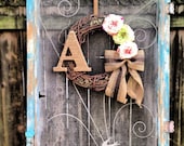 Custom monogrammed initial wreath 