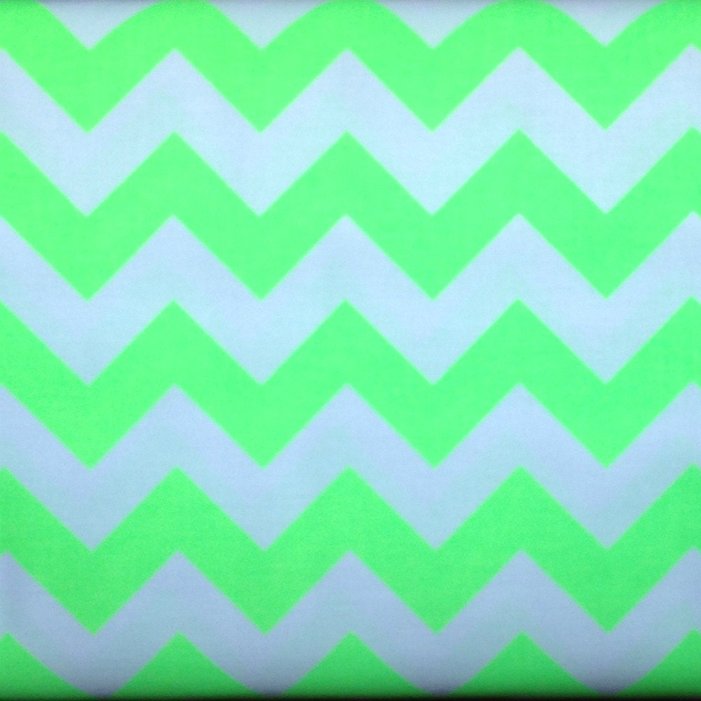 Riley Blake Medium Chevron in Neon Green / White  - 1 Yard