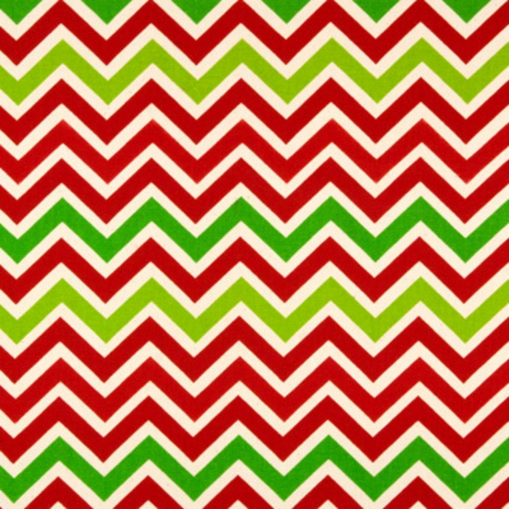 Green Chevron Fabric