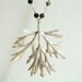 Silver leaf necklace with multicolored tourmalines - October birthstone