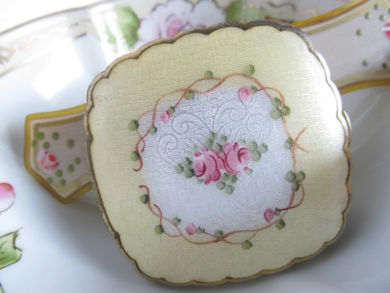 French Enamel Guillouche Powder Compact