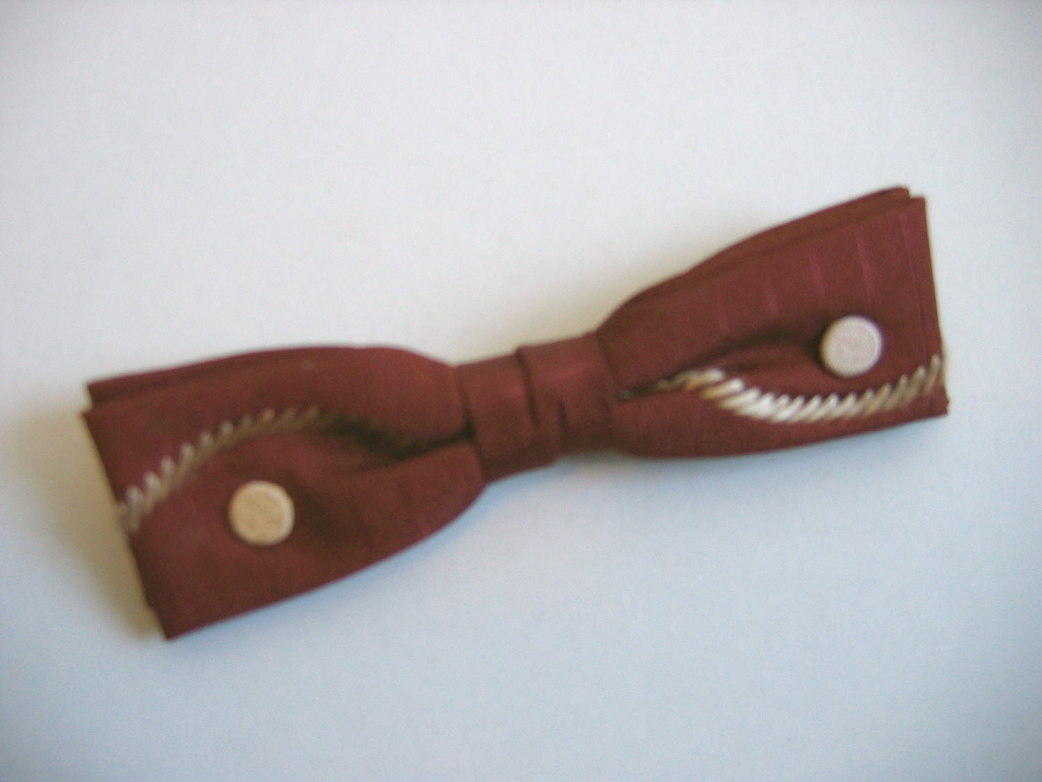 50's 60's Vintage Mid Century Clip on Tie. Copper Brown Bowtie, Bow tie. Mod, Eames era, Mad Men, Beatles, Rockabilly