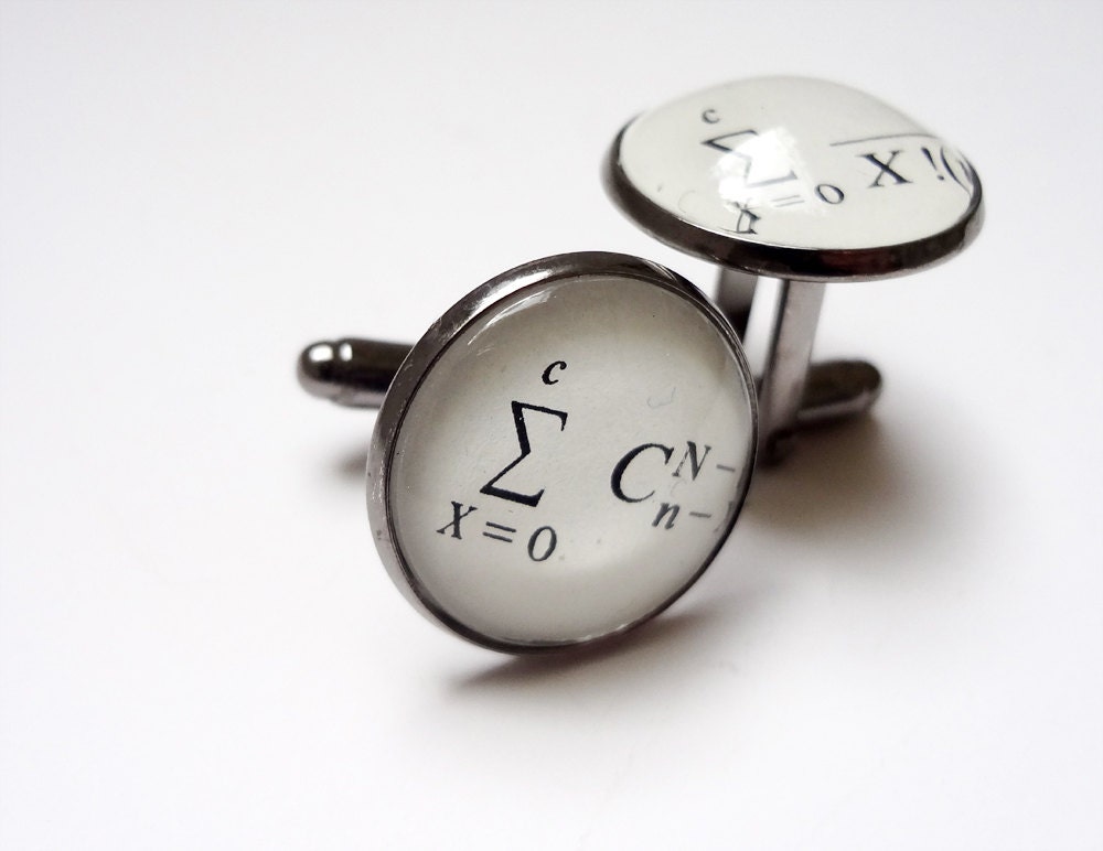 Maths cufflinks Math Jewelry Geek Cufflinks Science Gift