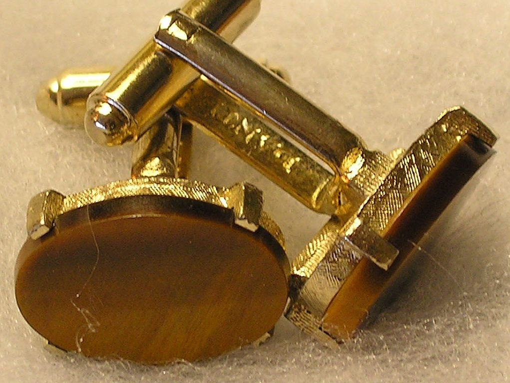 Mad Men Style Vintage Tiger Eye Cufflinks by Dante