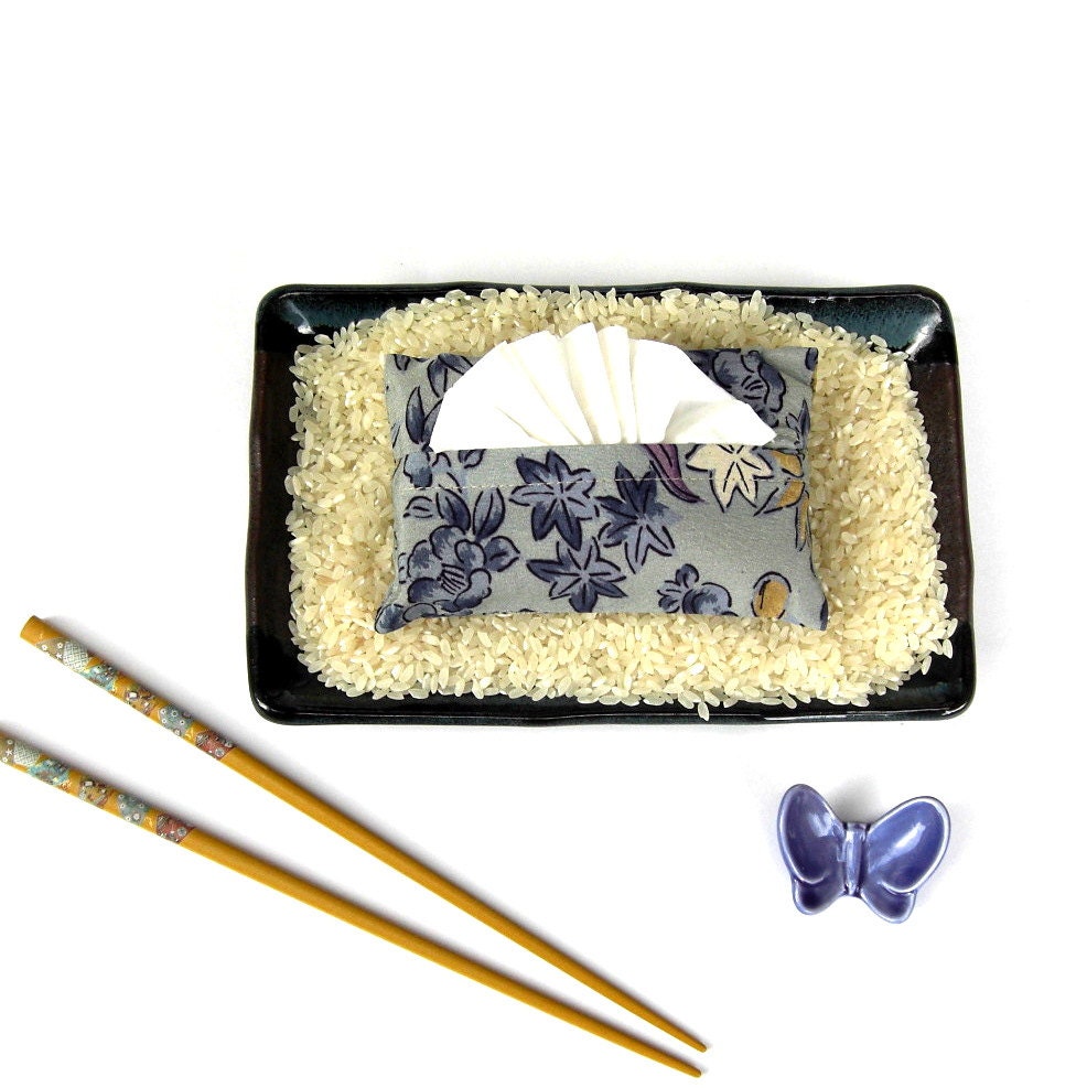 Blue Silk Kimono Tissue Tote