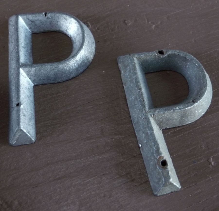 Letter P Vintage Marker Tag Art Deco Retro Mid Century Vintage Hardware