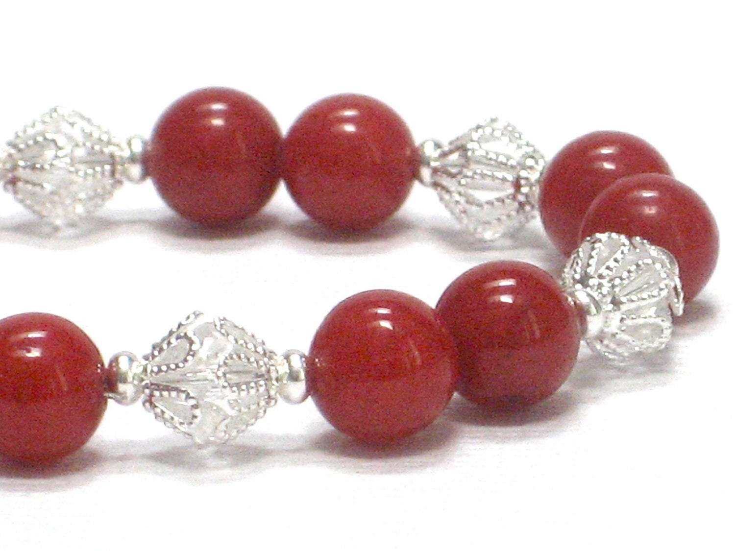Red Bracelet, Bright Red Blood Holiday Inspired Gift for Her Under 20 Hollyberries Fashion Jewelry - Bold