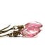 Fuchsia Pink Leaf Earrings, Hot Pink Leaves, Antiqued Brass Wire Wrapped June Birthday Spring Fashion Jewelry Under 15