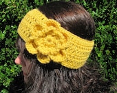 Mustard Half Top, Ear Warmers with or without Flower