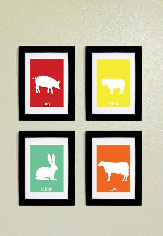 Printable Farm Animal Children's Prints 5x7 Il_570xn