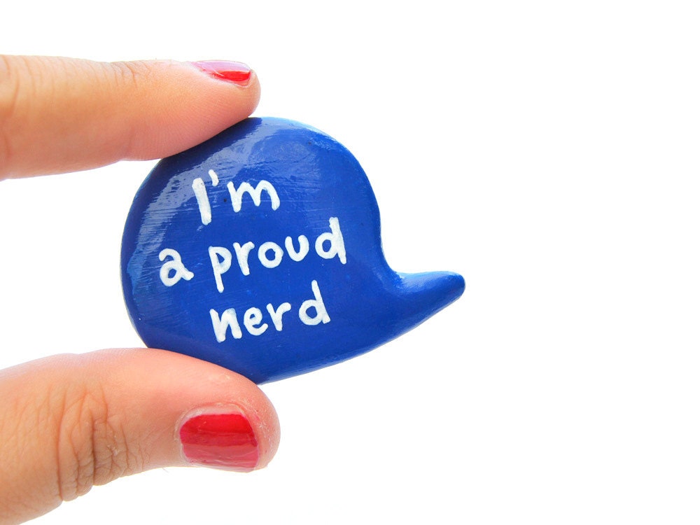 Blue polymer clay brooch pin