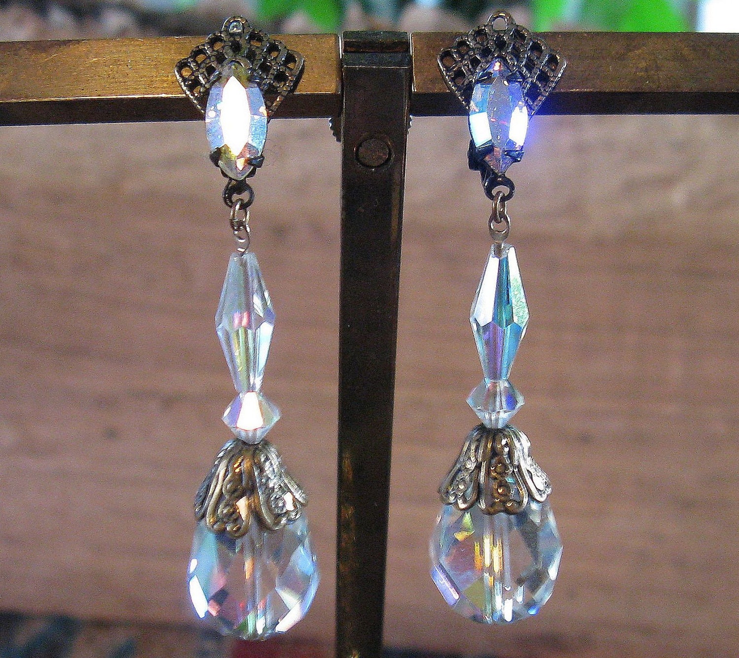 LEWIS SEGAL Crystal and Rhinestone Earrings (E-1-2)