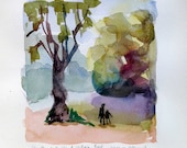 From the Duck Island, Victoria park, 2012, 17x17 cm, original watercolour painting
