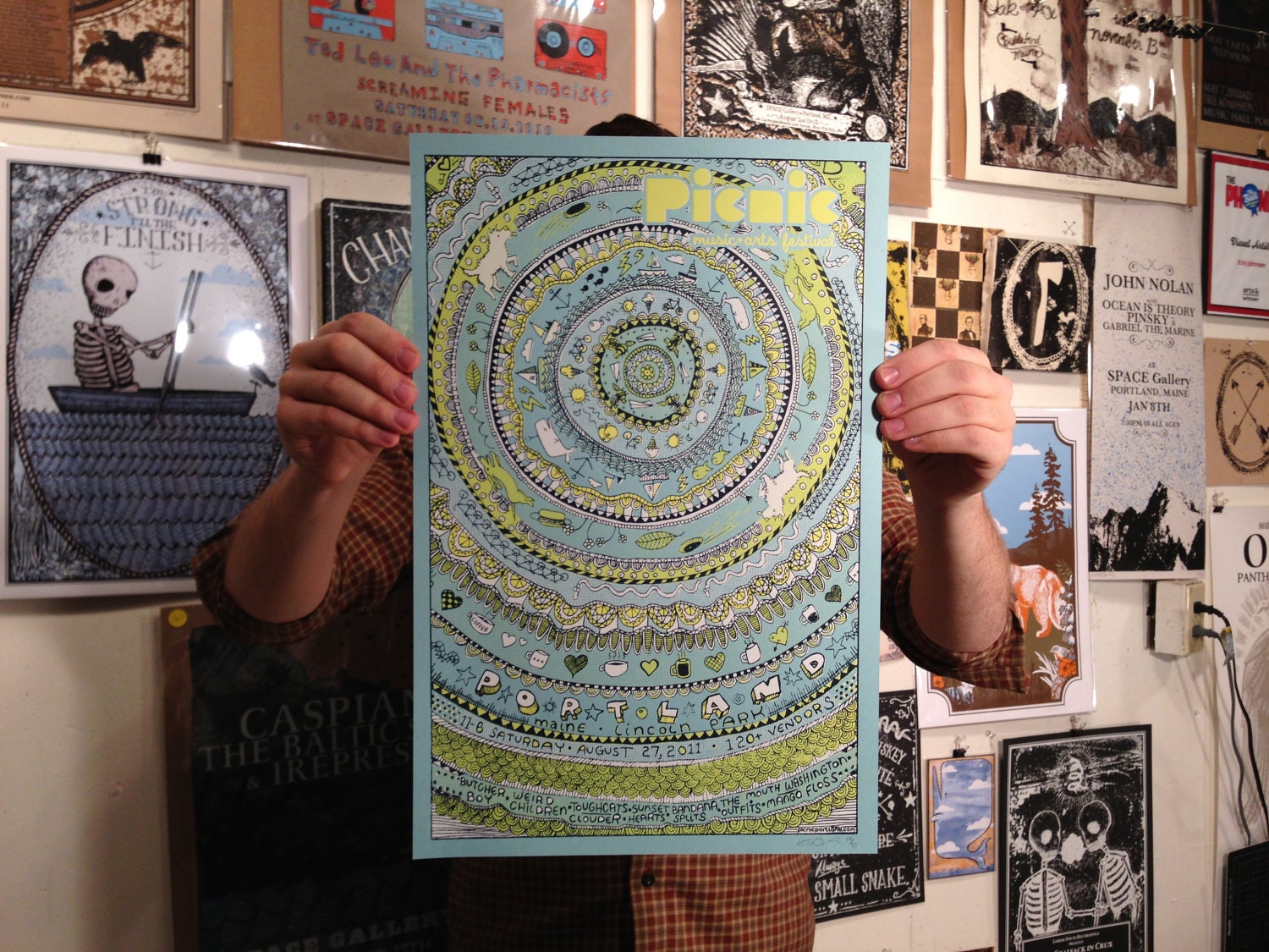Summer 2011 Picnic Music and Arts Festival Screen Printed poster