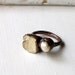 Copper Ring Pearl Scapolite Pale Yellow Gem Stone Natural Raw Patina Artisan