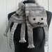 Hand-knitted grey cat scarf
