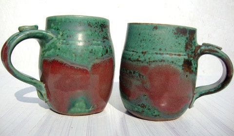 Vintage 70s Pottery Coffee Mugs Set
