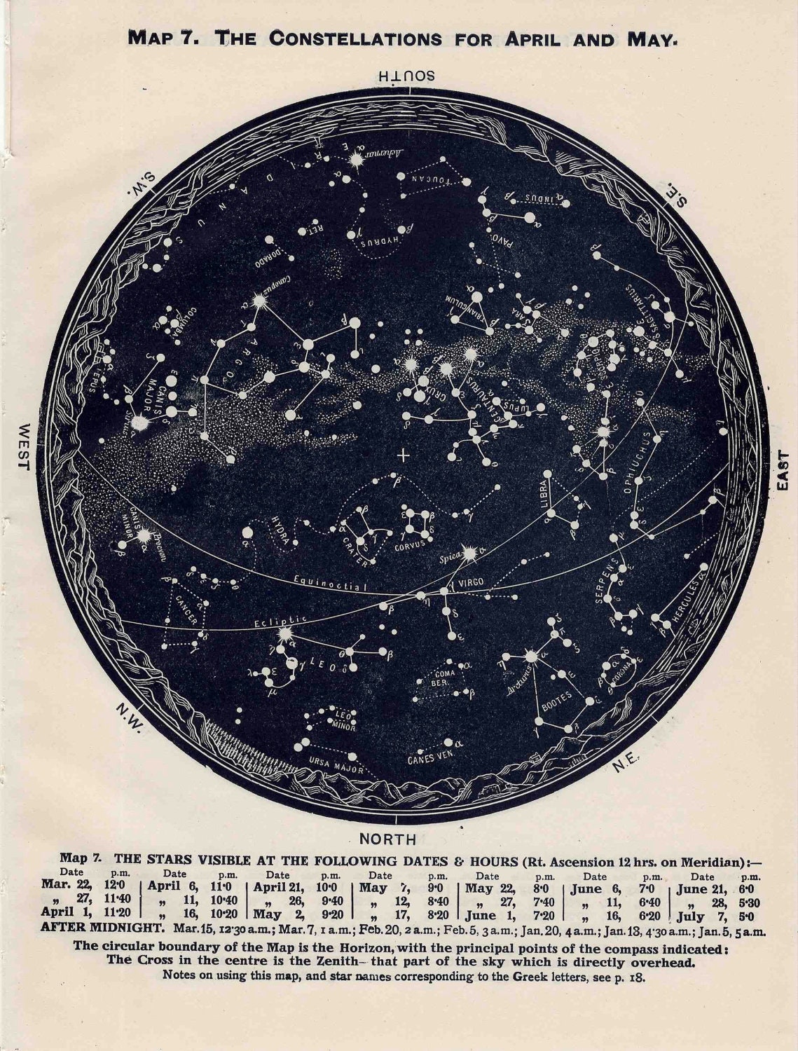 1955 August September October Of Northern Hemisphere Constellations Original Star Map Vintage C Star Map Constellations Vintage Astronomy Prints Constellations