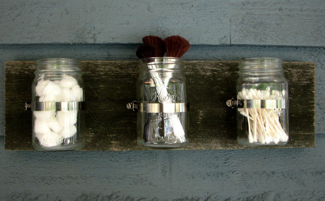Mason Jar Wall Organizer Decor