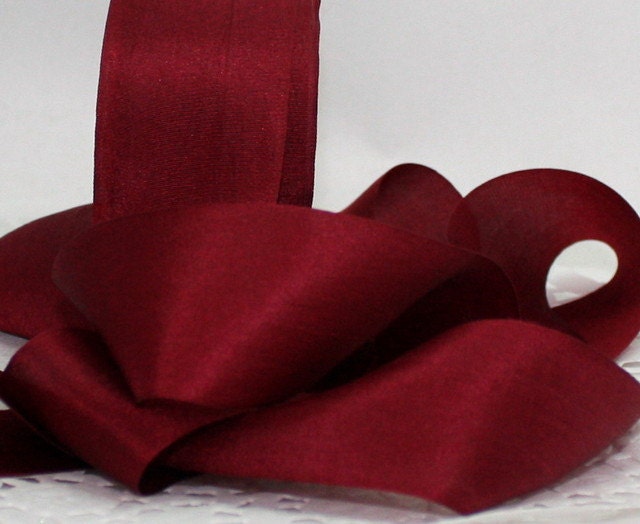 Silk Ribbon -  Burgundy - 1.25" wide