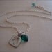 One Direction - I HEART NIALL - Niall Horan Inspired Irish Clover Necklace on Sterling Silver Chain with Green Swarovski Crystal Heart 1D